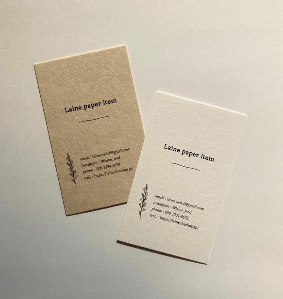 多様なデザイン◆ショップカード / アクセサリー台紙 / 名刺 / サンキューカード《Leaf》 10枚目の画像