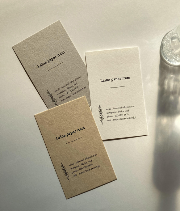 多様なデザイン◆ショップカード / アクセサリー台紙 / 名刺 / サンキューカード《Leaf》 4枚目の画像
