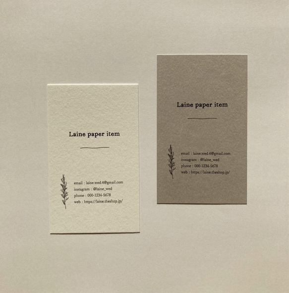 多様なデザイン◆ショップカード / アクセサリー台紙 / 名刺 / サンキューカード《Leaf》 9枚目の画像