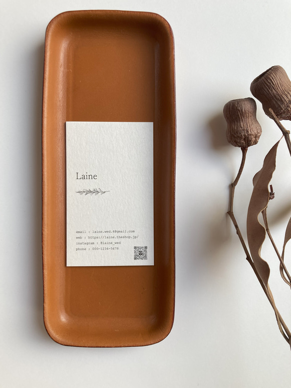 多様なデザイン◆ショップカード / アクセサリー台紙 / 名刺 / サンキューカード《Leaf》 6枚目の画像