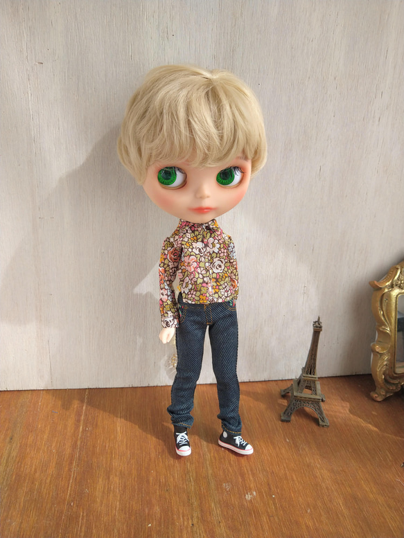 628.※単品※リバティプリント・花柄シャツ※ブライスアウトフィット※1/6  