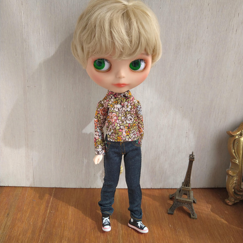 628.※単品※リバティプリント・花柄シャツ※ブライスアウトフィット※1/6 