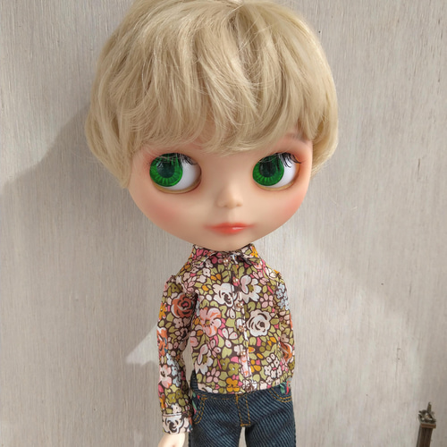 628.※単品※リバティプリント・花柄シャツ※ブライスアウトフィット※1/6 