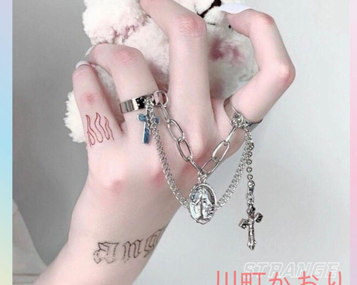 新品 シルバー リング 指輪 アクセサリー V系 ヴィジュアル系 バンド