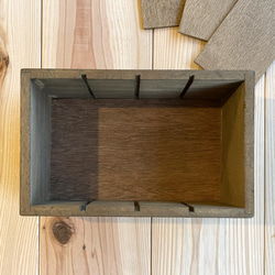[送料無料] 仕切り付き小物入れ 木製 ウッドボックス 木箱 収納（仕切り取り外し可） 8枚目の画像