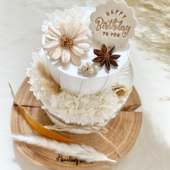 【再販】マーガレットフラワーとホワイト紫陽花のクレイケーキ♡ 6枚目の画像