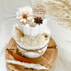 【再販】マーガレットフラワーとホワイト紫陽花のクレイケーキ♡ 1枚目の画像