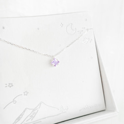 方形紫水晶925純銀項鍊 第3張的照片