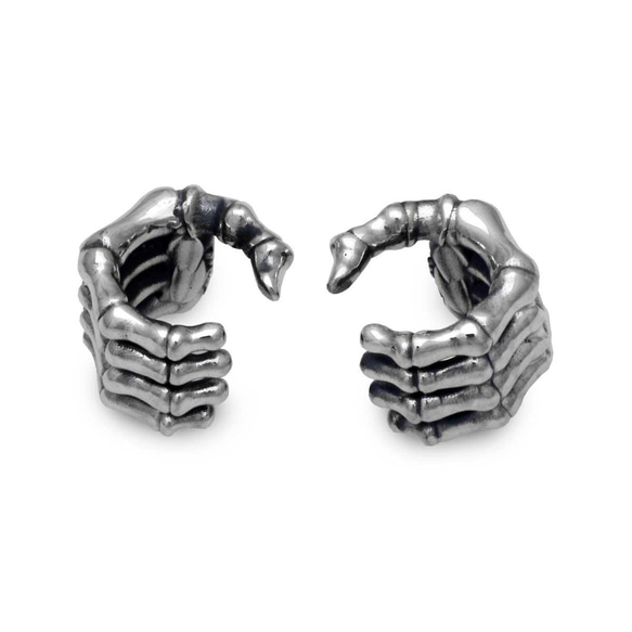 スカル イヤーカフ メンズ/シルバー925 片耳/メンズシルバーアクセサリー/男性へのプレゼント/ec18R 6枚目の画像