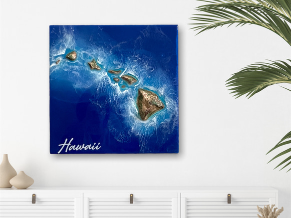 【ホームデコ】受注制作　オーシャンアート/Home Decor 3Dハワイ島パネル 1枚目の画像