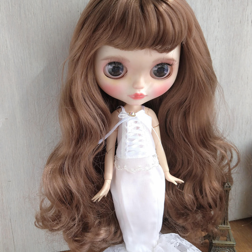 635.※単品※白の編み上げリボンキャミソール・クリスタルのライン 