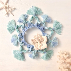 海のマクラメ リース タペストリー ハワイアン・ウェーブと