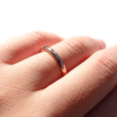 純白の輝きマリッジリング＊* 天然ダイヤ0.005ct ペアリング
