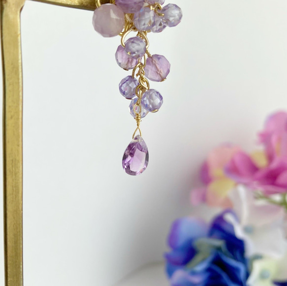 紫藤花 x 天然石耳環 第6張的照片
