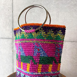 Remake Crochet Bag (S) #1／グアテマラクロシェバッグ Sサイズ 4枚目の画像