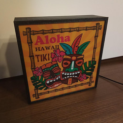 アロハ ハワイ TIKI ティキ像 トロビカル カフェ バー パブ 南国 サイン 看板 置物 雑貨 LEDライトBOX 4枚目の画像