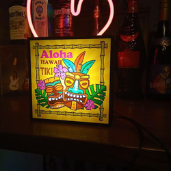 アロハ ハワイ TIKI ティキ像 トロビカル カフェ バー パブ 南国 サイン 看板 置物 雑貨 LEDライトBOX 6枚目の画像