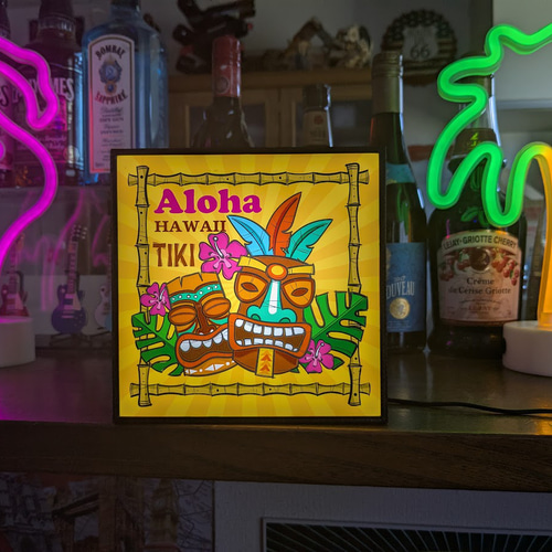 TIKI ティキ像 ハワイアン雑貨 ハワイ サイン ランプ 看板 置物 雑貨