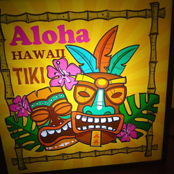 アロハ ハワイ TIKI ティキ像 トロビカル カフェ バー パブ 南国 サイン 看板 置物 雑貨 LEDライトBOX 2枚目の画像