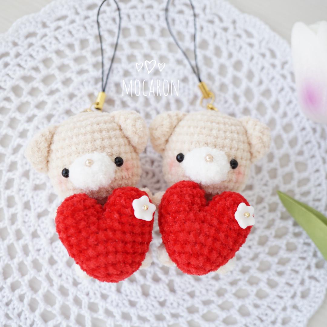 あみぐるみ　ハートクッションとコロコロ可愛いシャムコロちゃんストラップ♡他２点 あみぐるみ ハートクッションとコロコロ可愛いシャムコロちゃん