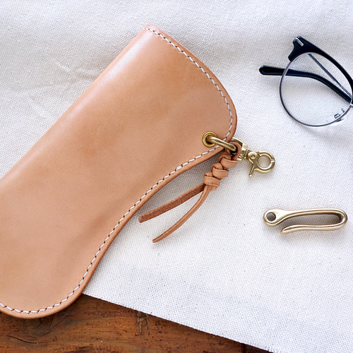 本革メガネケース スリーブケース ヌメ革 レザー 曲線 S-031 メガネ