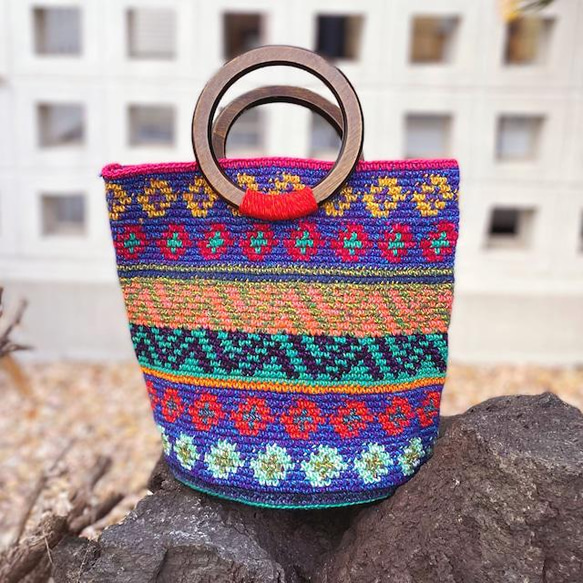 Remake Guatemalan Crochet Bag #3／グアテマラクロシェバッグ Mサイズ 2枚目の画像