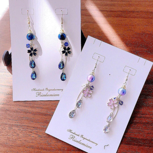 再販5│バミューダブルー 深海 レアカラー クリスタルガラスと桜の