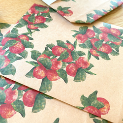 ヒメリンゴのギフトバッグ 5枚入 マチあり紙袋 ペーパーバッグ ラッピング袋 果物 林檎 クリスマス おしゃれ かわいい 4枚目の画像