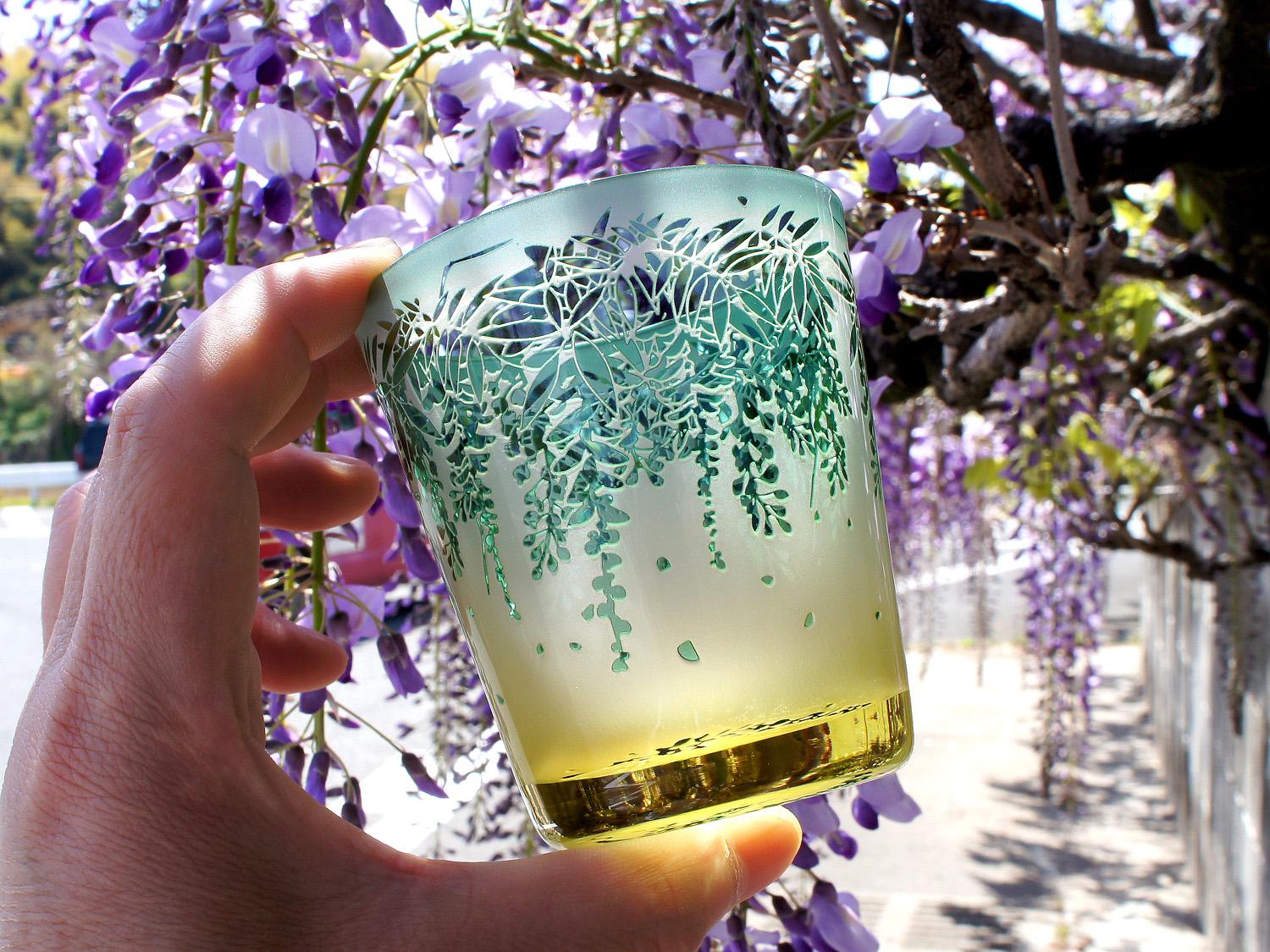 彩貴・麝香藤（翡翠）グラス