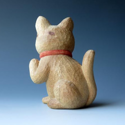 木彫　招き猫 4枚目の画像