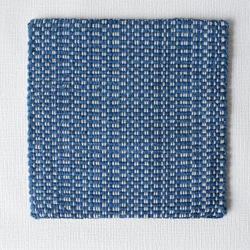 【送料無料】藍染め　裂き織りポットマット　鍋敷き　リバーシブル　ギフト　02 5枚目の画像