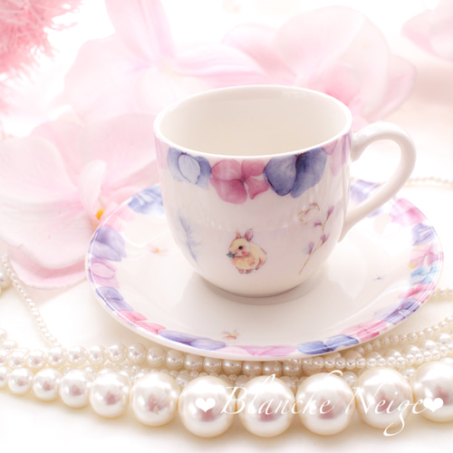 うさぎさんと紫陽花 ティーカップ&ソーサー ティーカップ