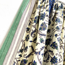 【新作】インド綿ギャザースカート ピスタチオ 3枚目の画像