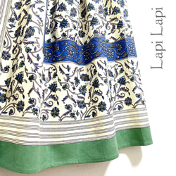 【新作】インド綿ギャザースカート ピスタチオ 2枚目の画像