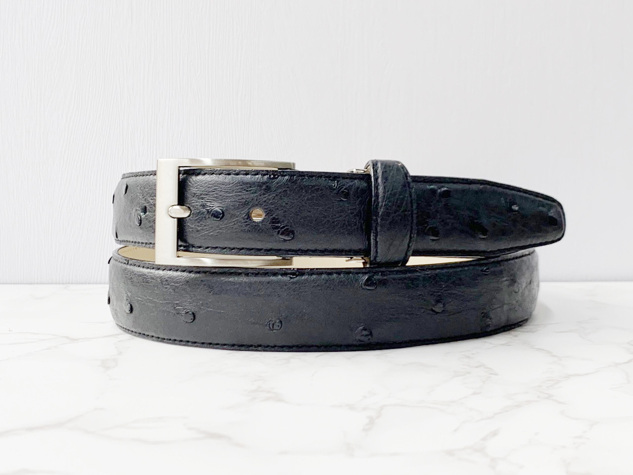 日本製　クライン・カルー　オーストリッチ　３０㎜巾　上質　ベルト　エキゾチックレザー 13,172円