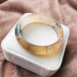 天然無処理 美しい水草瑪瑙 メノウ バングル バングル・リストバンド