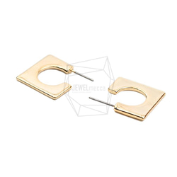 ERG-2011-G [2pieces] Square Earrings, Square Post Earring / 19.7 第3張的照片