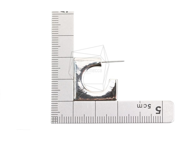 ERG-2011-R【2個入り】スクエアピアス,Square Post Earring/19.7mm X 19.6mm 5枚目の画像