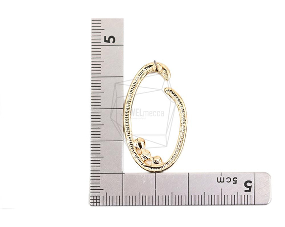 ERG-2012-G [2 件] 圓形耳環，圓形耳釘 / 19.7mm X 34.5.mm 第5張的照片