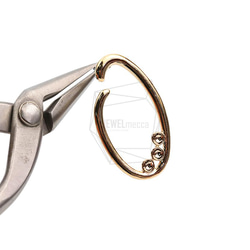 ERG-2012-G [2 件] 圓形耳環，圓形耳釘 / 19.7mm X 34.5.mm 第4張的照片