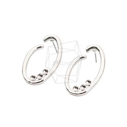 ERG-2012-R [2 件] 圓形耳環，圓形耳釘 / 19.7mm X 34.5.mm 第2張的照片