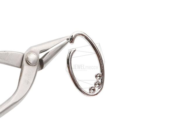 ERG-2012-R [2 件] 圓形耳環，圓形耳釘 / 19.7mm X 34.5.mm 第4張的照片