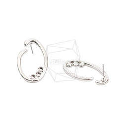 ERG-2012-R [2 件] 圓形耳環，圓形耳釘 / 19.7mm X 34.5.mm 第3張的照片