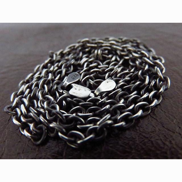 燻しあずきチェーン カット無し シルバー925 2.8mm 45cm 細丸