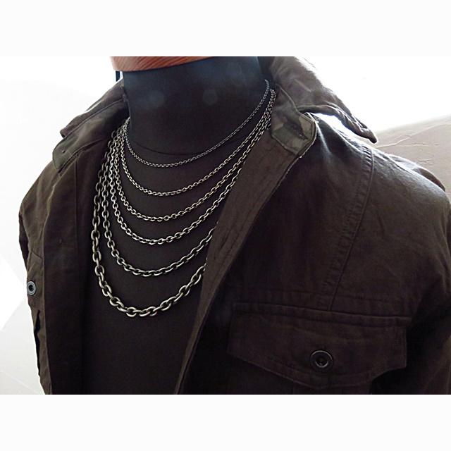 燻しあずきチェーン カット無し シルバー925 2.8mm 45cm 細丸