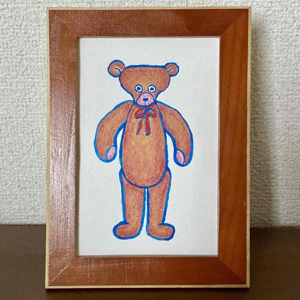 絵画。原画【クリスマスを迎えて可愛い熊ちゃん】 fit=scale-down,w=1200