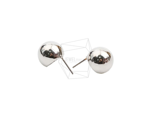 ERG-2038-R【2個入り】ボールピアス /Ball Post Earring/14.2mm X 14.2mm 3枚目の画像