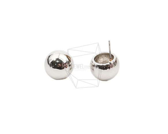 ERG-2038-R【2個入り】ボールピアス /Ball Post Earring/14.2mm X 14.2mm 2枚目の画像