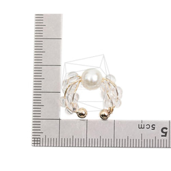 ERG-2043-G [2 件] 珠子圓形耳夾耳環 第5張的照片