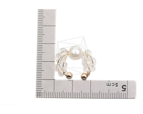 ERG-2043-G [2 件] 珠子圓形耳夾耳環 第5張的照片